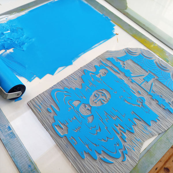 High Tide High Framed Linoprint - Sinéad Woods