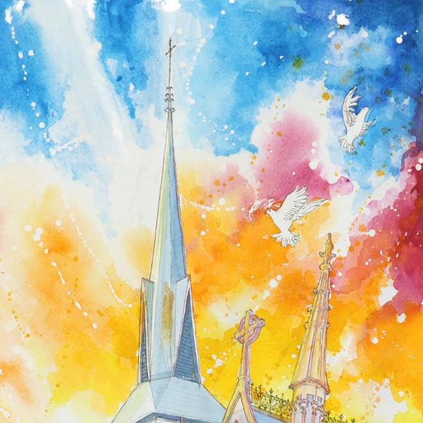 St Michael's Enniskillen, 150 years Anniversary Edition.  Make the art your own, add yourself or a loved one right into the picture.