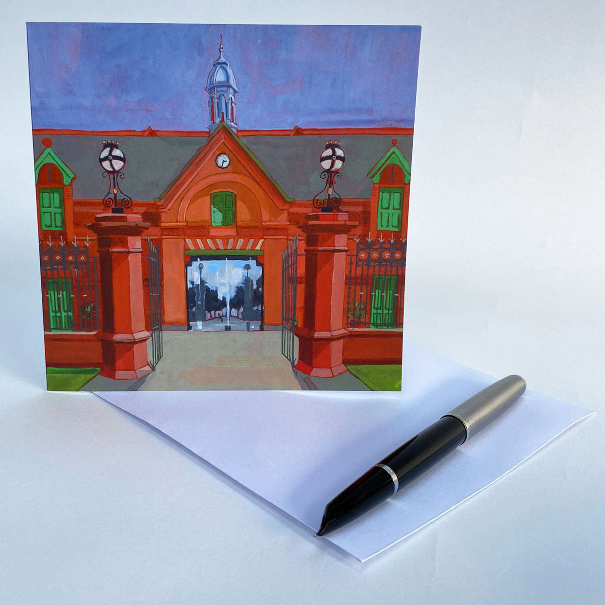 Greeting Card - Red Stables, Barry